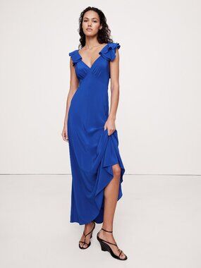 LOOKING FOR: Banana Republic Matte Silk Open-Back Maxi Dress Size 6P ISO